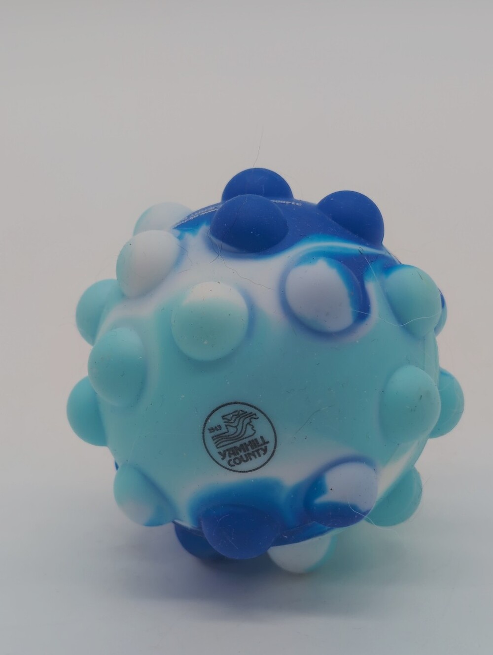 Yamhill County Oregon Pop It Stress 3" Blue and White Ball